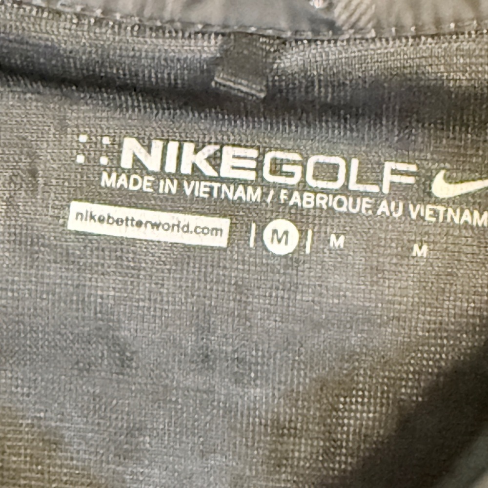 Nike Men's Black and Dark Gray Windbreaker with Plaid Collar EUC CH - Picture 2 of 6